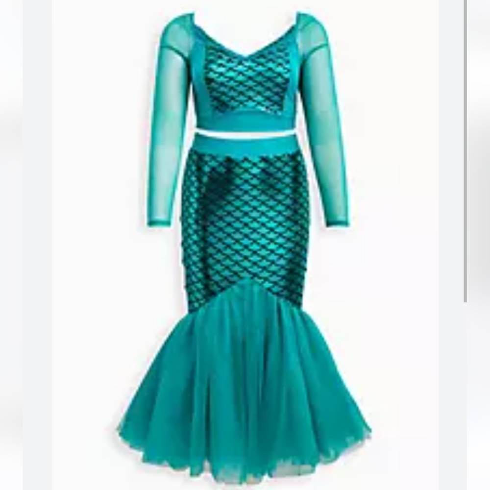 Torrid Halloween Costume Mesh Two Piece Mermaid Tulle Dress Skirt 1X 14-16 - Picture 2 of 8